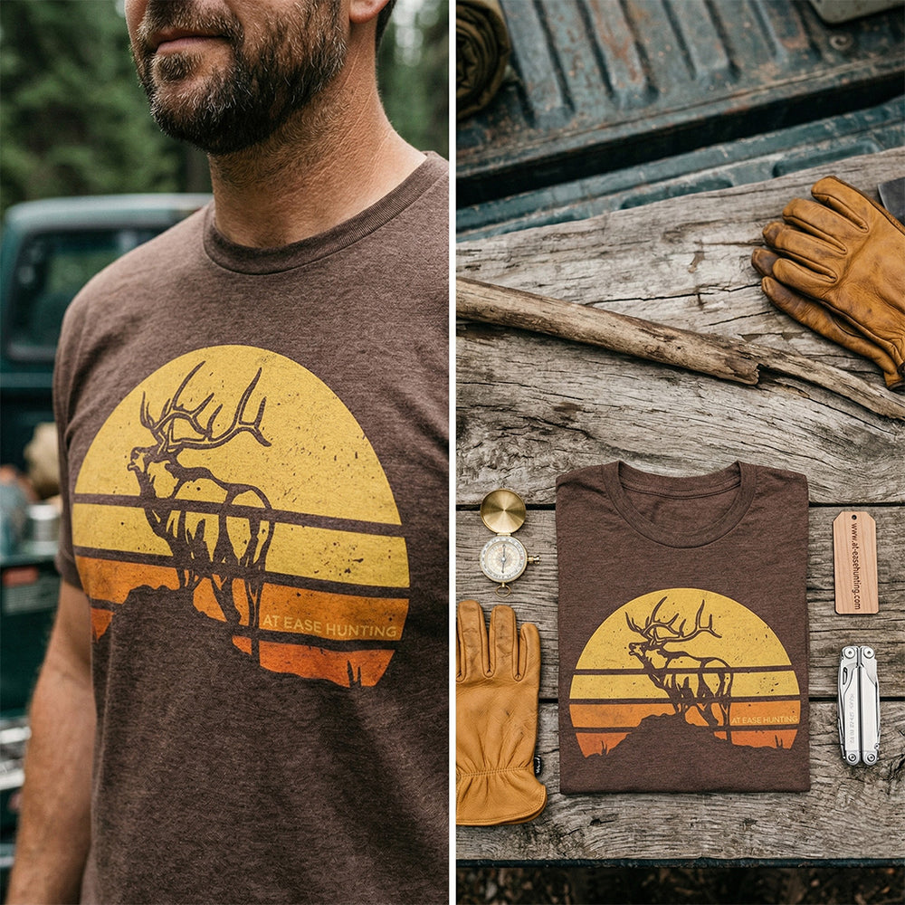 "Retro Elk Sunset" Tee